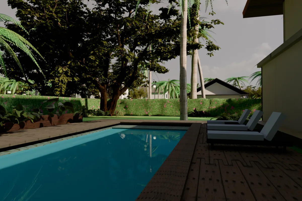 Private pool deck